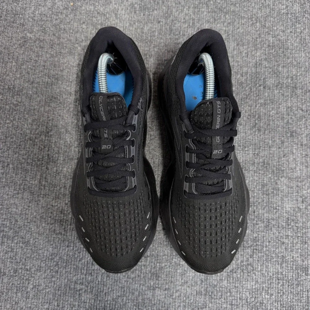 Brooks Glycerin GTS 20 Mens Size 9 D Triple Black Running Shoes Gym *NO INSOLES*
